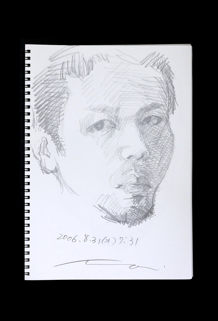 Contemporary artist SHINTAKU Tomoni's 2006/8/31 Self-portrait or pencil drawing