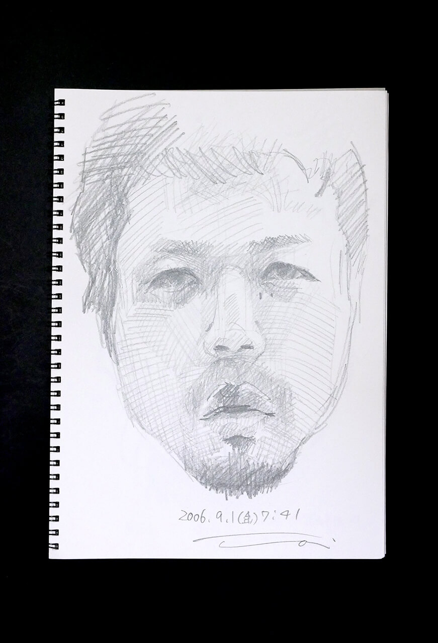Contemporary artist SHINTAKU Tomoni's 2006/9/1 Self-portrait or pencil drawing