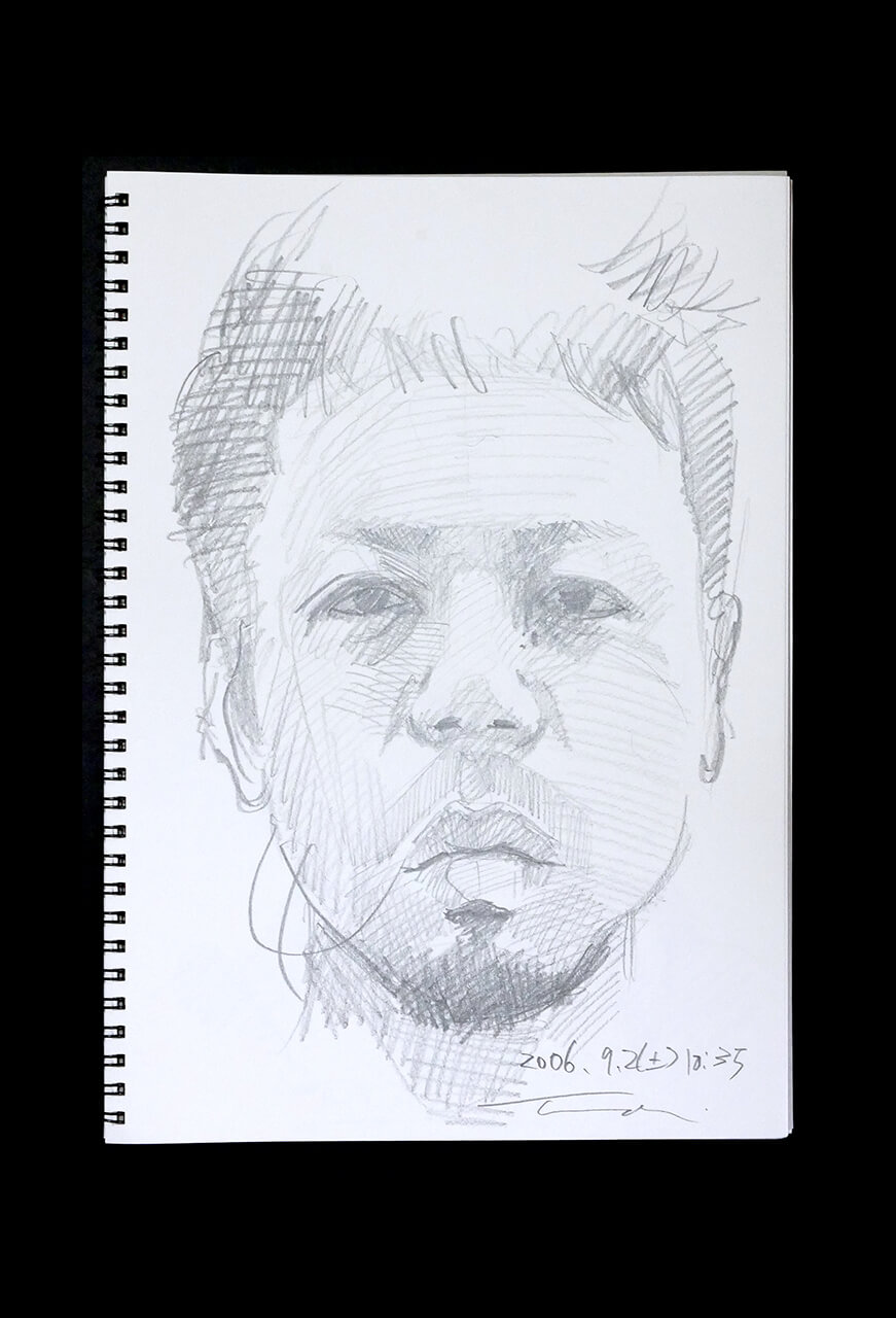 Contemporary artist SHINTAKU Tomoni's 2006/9/2 Self-portrait or pencil drawing