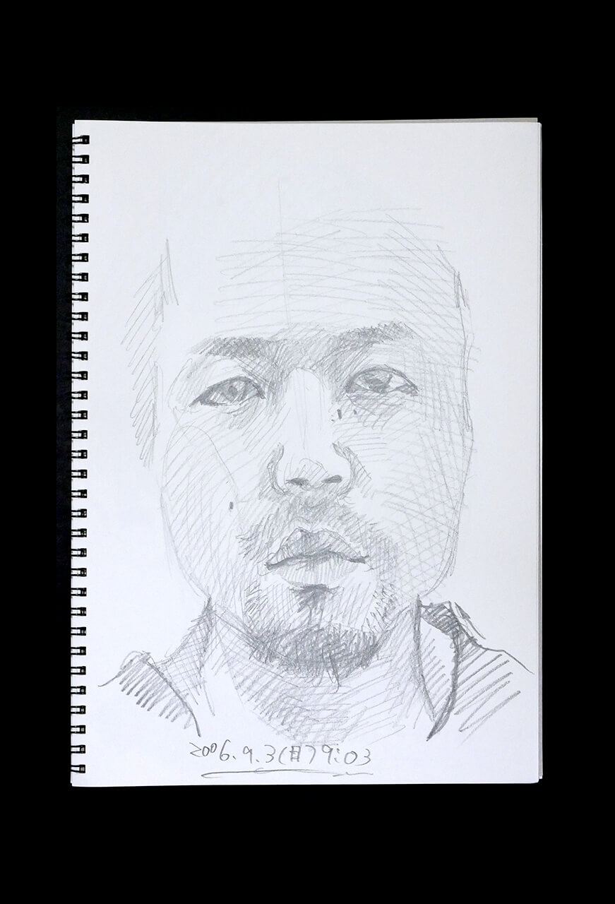 Contemporary artist SHINTAKU Tomoni's 2006/9/3 Self-portrait or pencil drawing
