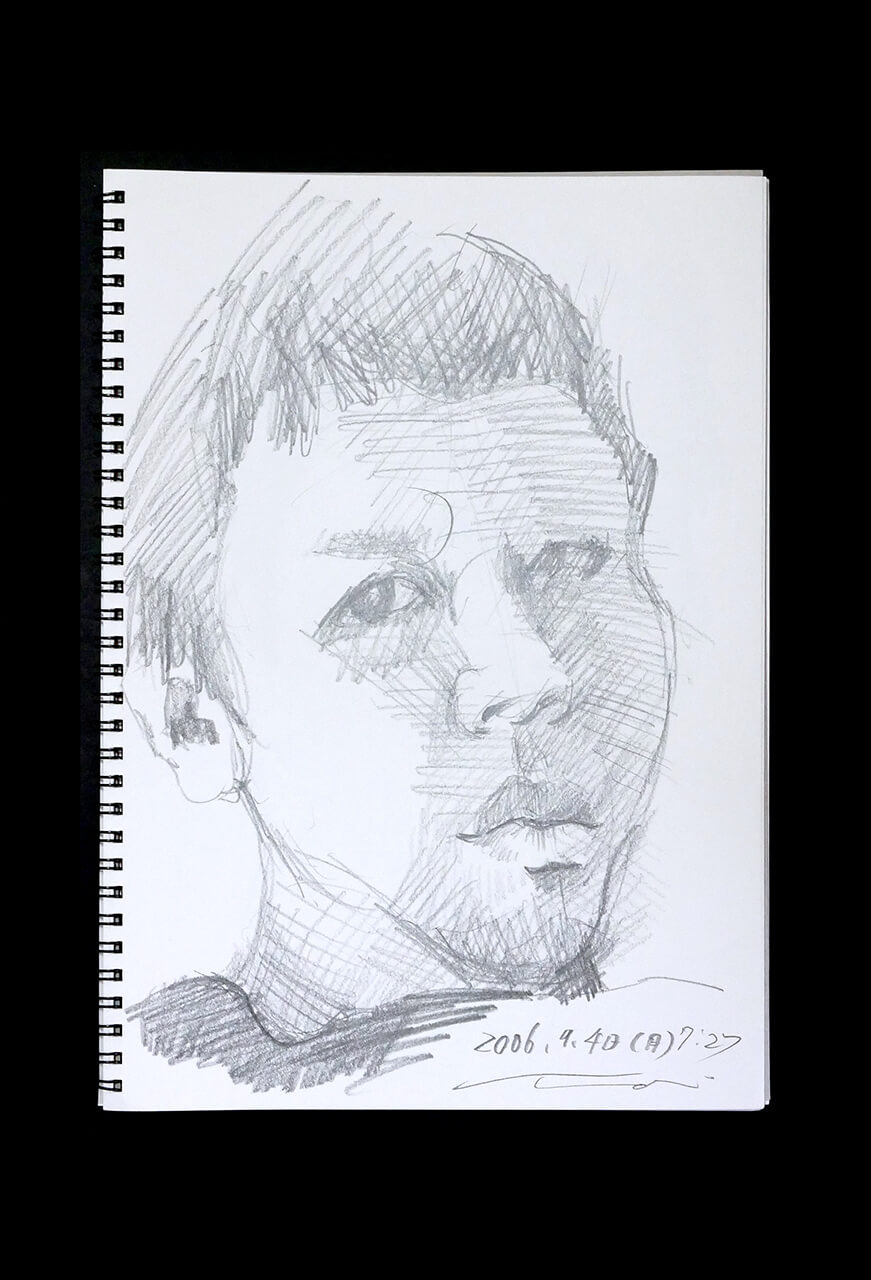 Contemporary artist SHINTAKU Tomoni's 2006/9/4 Self-portrait or pencil drawing