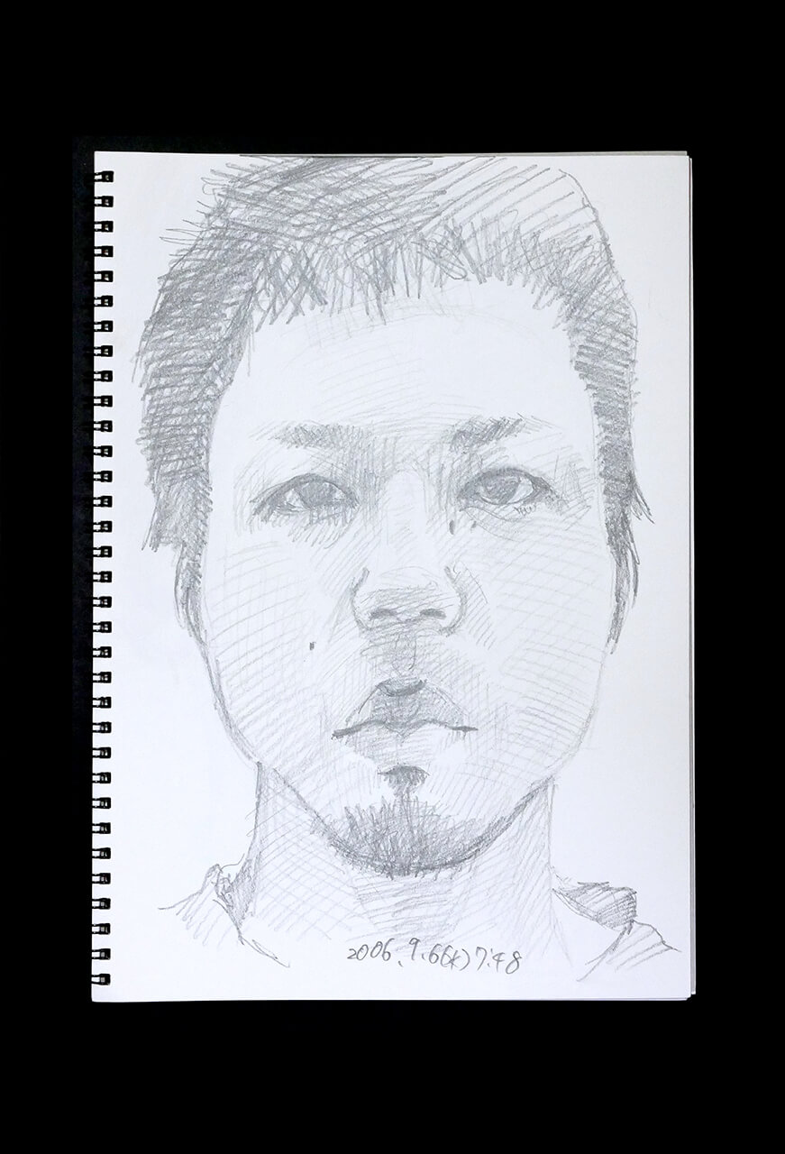 Contemporary artist SHINTAKU Tomoni's 2006/9/6 Self-portrait or pencil drawing