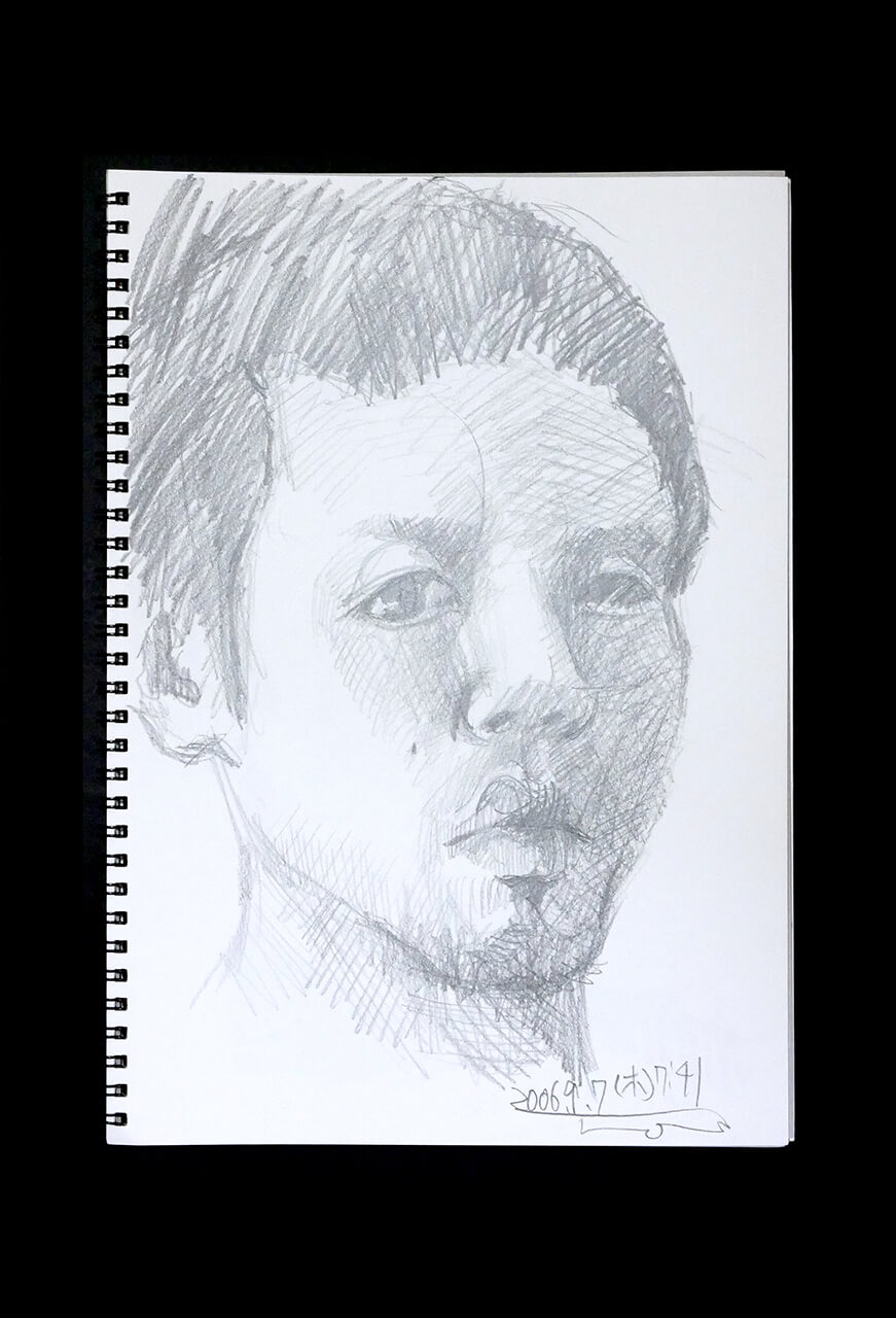 Contemporary artist SHINTAKU Tomoni's 2006/9/7 Self-portrait or pencil drawing