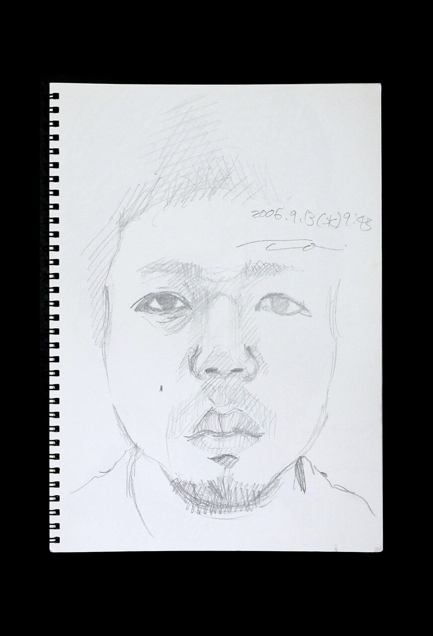 Contemporary artist SHINTAKU Tomoni's 2006/9/13 Self-portrait or pencil drawing