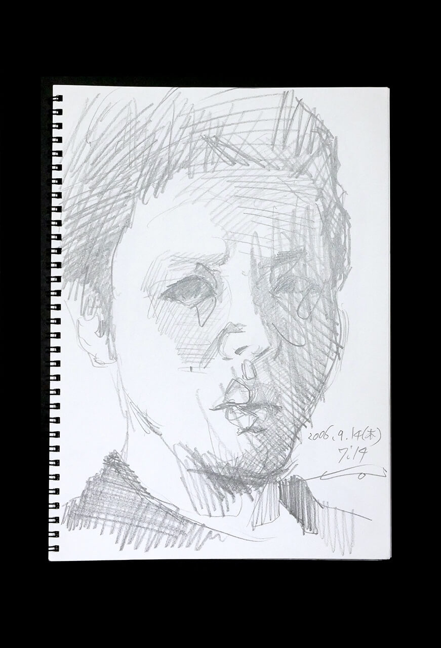 Contemporary artist SHINTAKU Tomoni's 2006/9/14 Self-portrait or pencil drawing