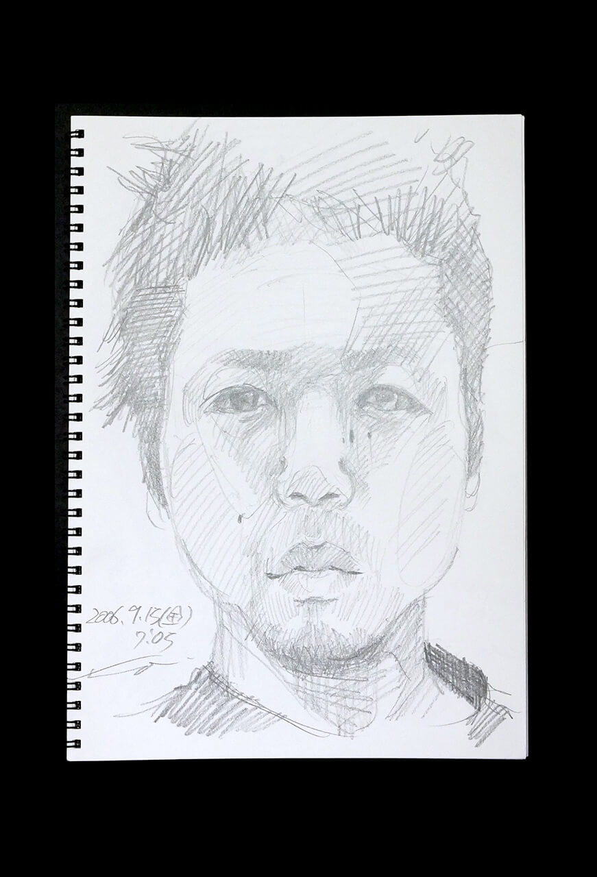 Contemporary artist SHINTAKU Tomoni's 2006/9/15 Self-portrait or pencil drawing