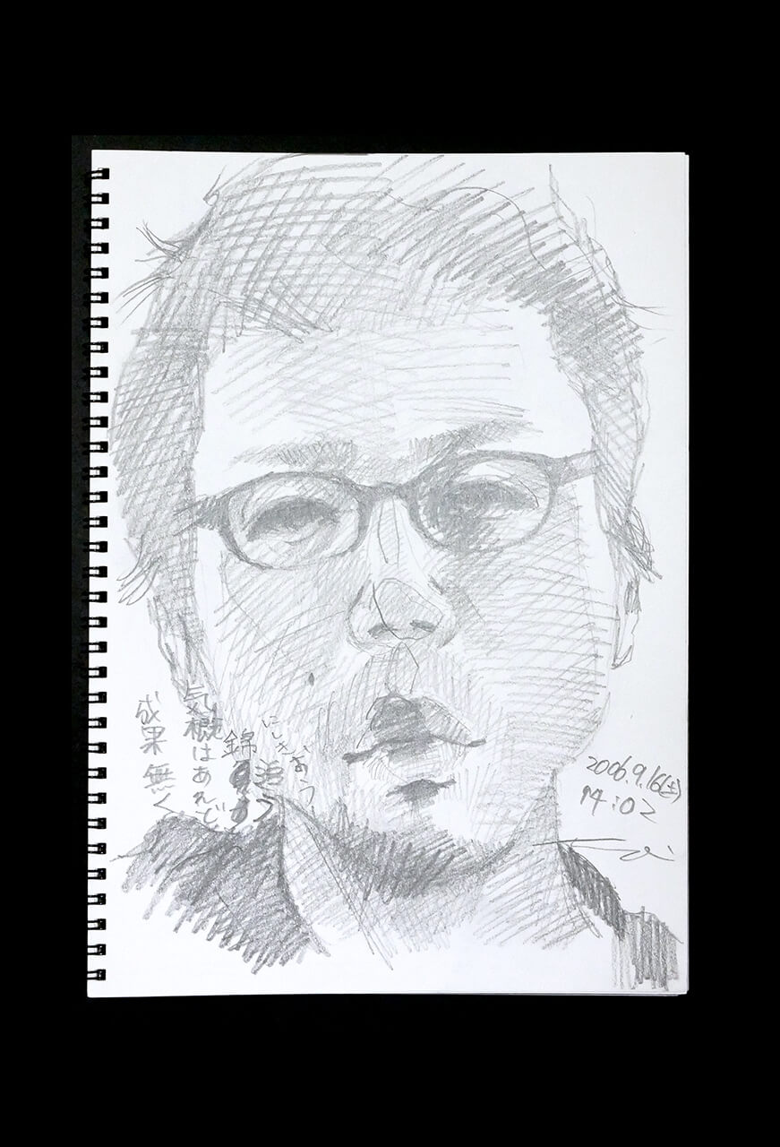 Contemporary artist SHINTAKU Tomoni's 2006/9/16 Self-portrait or pencil drawing