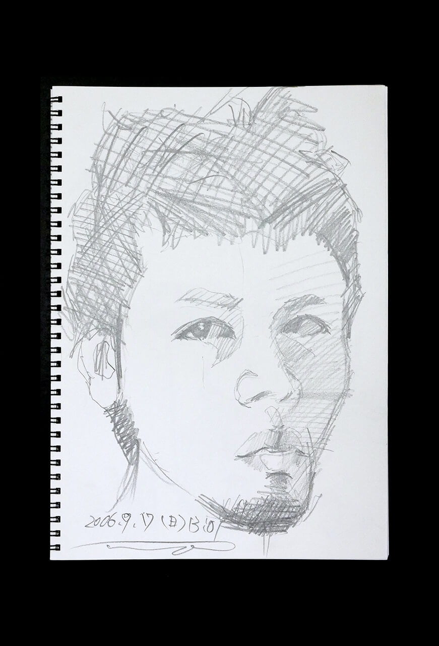 Contemporary artist SHINTAKU Tomoni's 2006/9/17 Self-portrait or pencil drawing