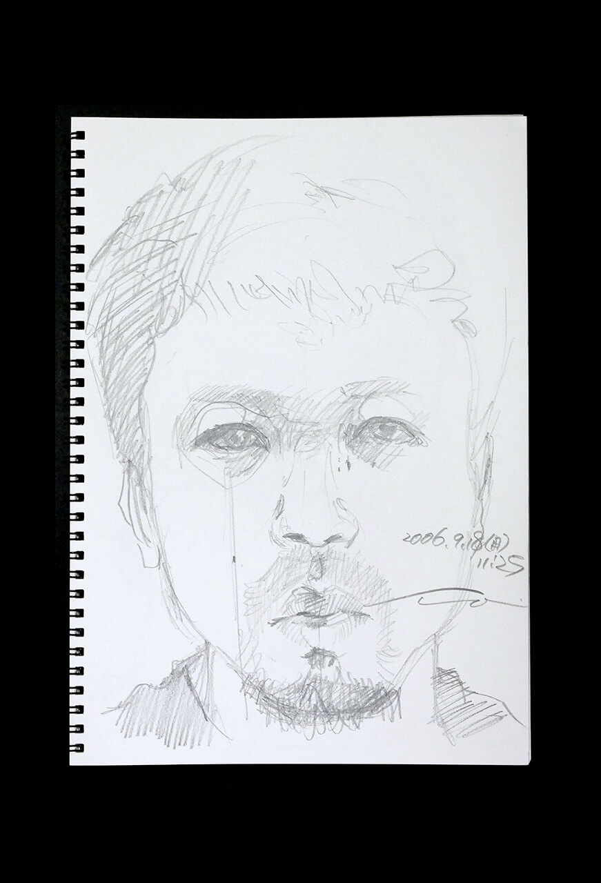 Contemporary artist SHINTAKU Tomoni's 2006/9/18 Self-portrait or pencil drawing