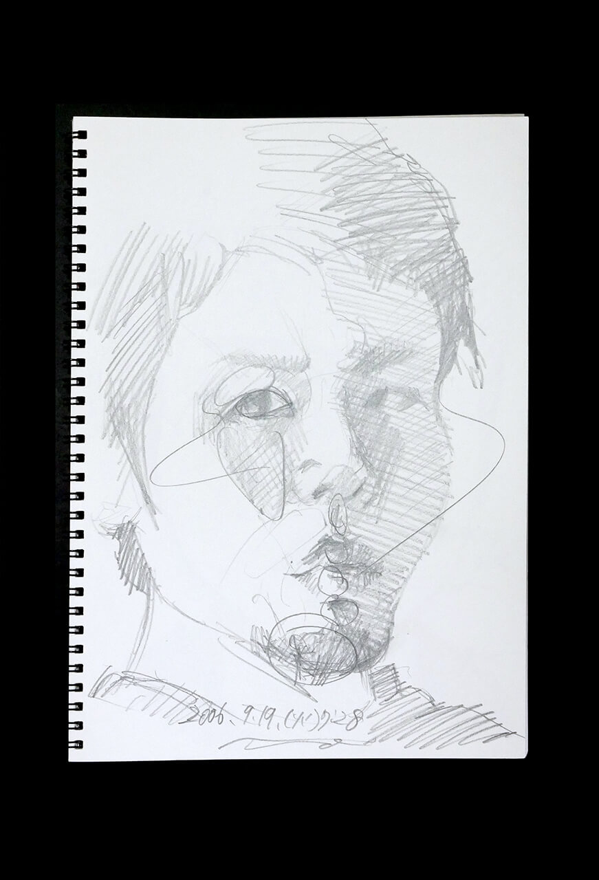 Contemporary artist SHINTAKU Tomoni's 2006/9/19 Self-portrait or pencil drawing