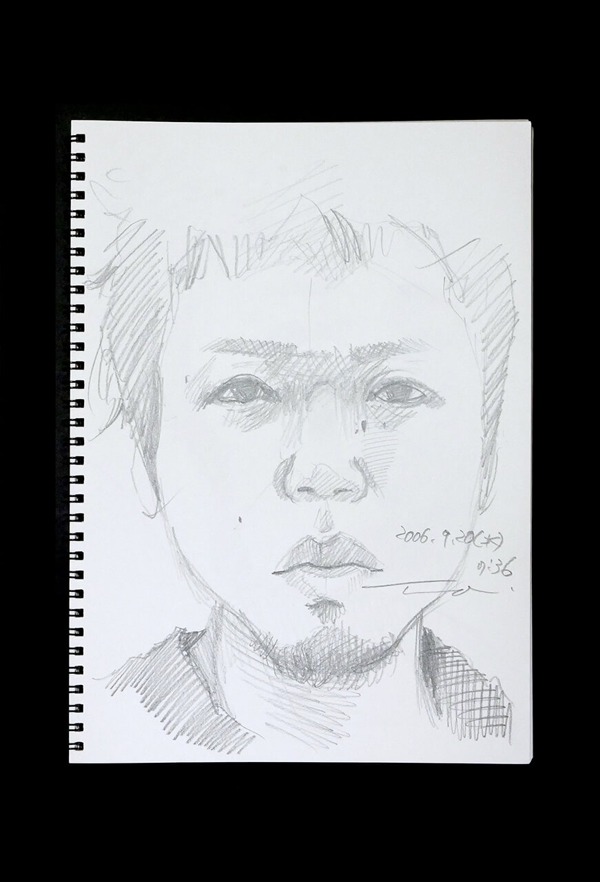 Contemporary artist SHINTAKU Tomoni's 2006/9/20 Self-portrait or pencil drawing