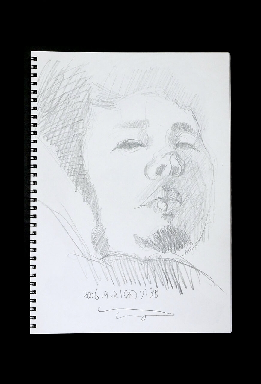 Contemporary artist SHINTAKU Tomoni's 2006/9/21 Self-portrait or pencil drawing