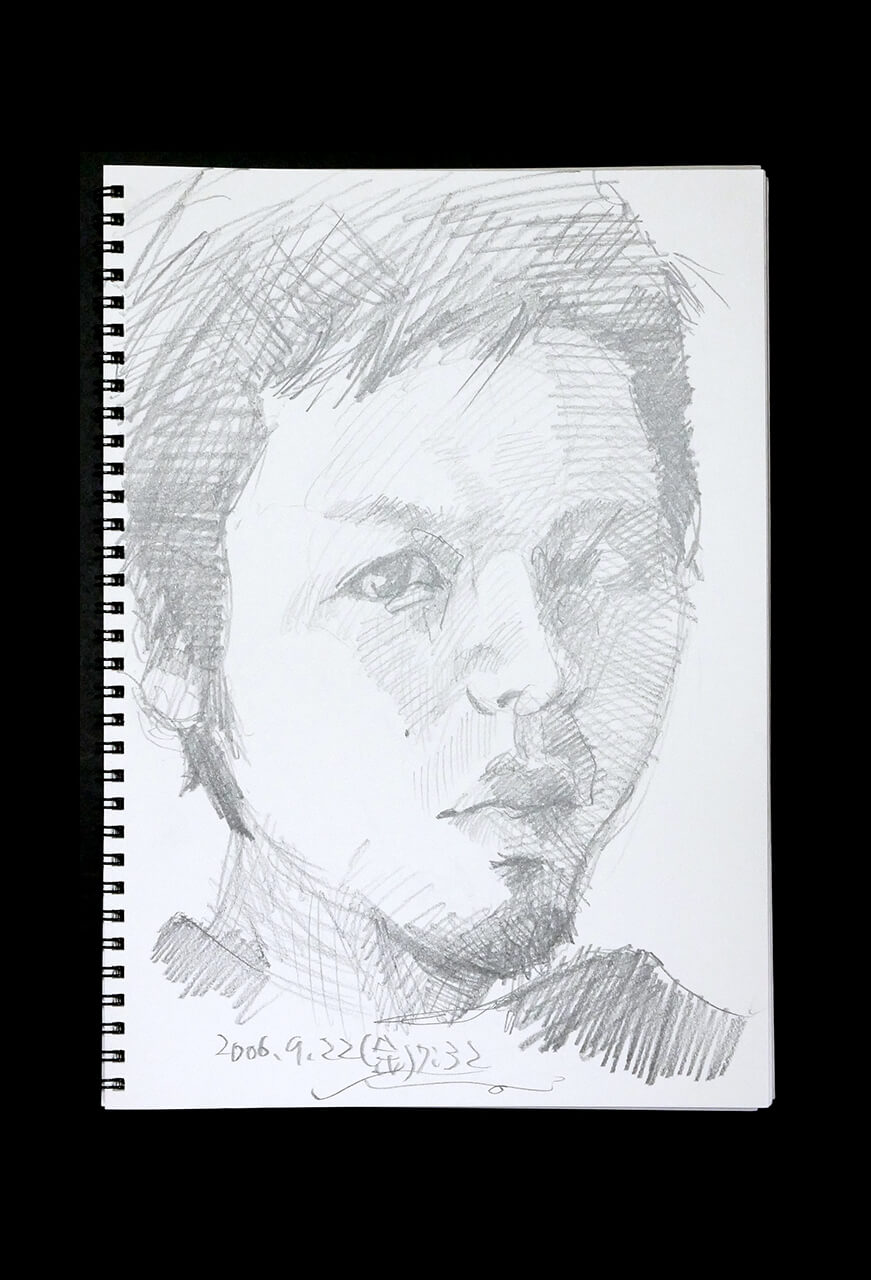 Contemporary artist SHINTAKU Tomoni's 2006/9/22 Self-portrait or pencil drawing