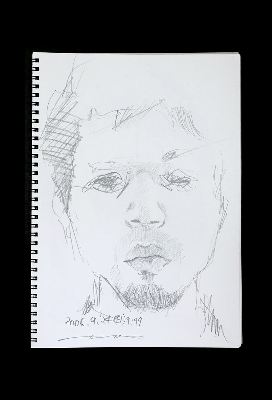 Contemporary artist SHINTAKU Tomoni's 2006/9/24 Self-portrait or pencil drawing