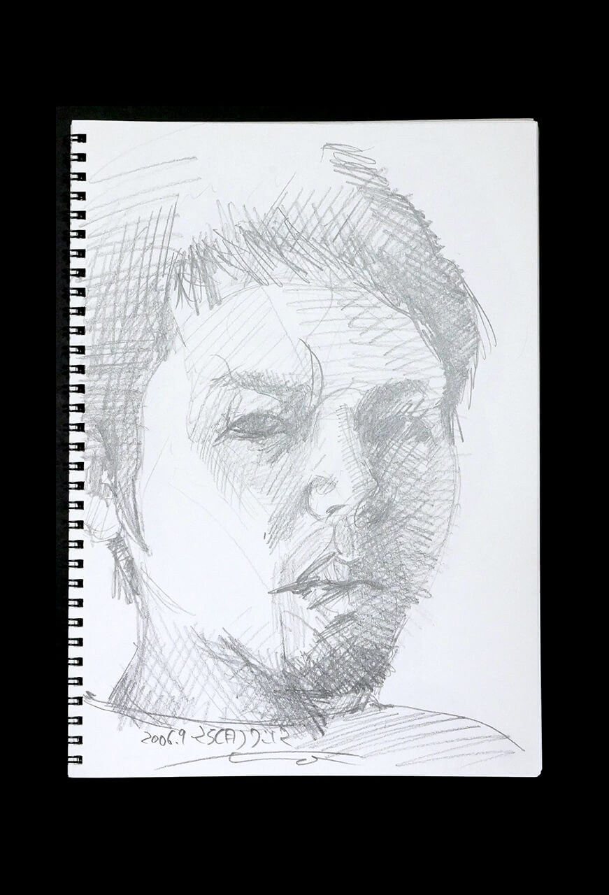Contemporary artist SHINTAKU Tomoni's 2006/9/25 Self-portrait or pencil drawing