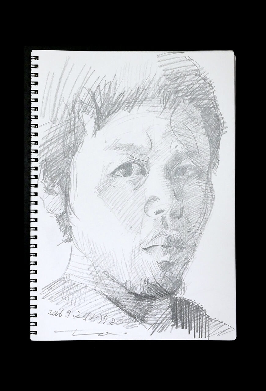 Contemporary artist SHINTAKU Tomoni's 2006/9/26 Self-portrait or pencil drawing