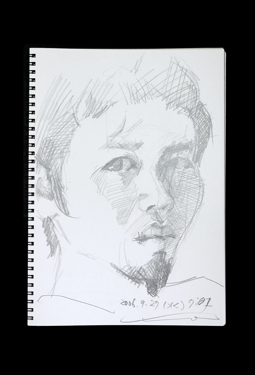 Contemporary artist SHINTAKU Tomoni's 2006/9/27 Self-portrait or pencil drawing