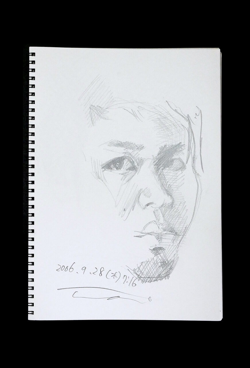 Contemporary artist SHINTAKU Tomoni's 2006/9/28 Self-portrait or pencil drawing