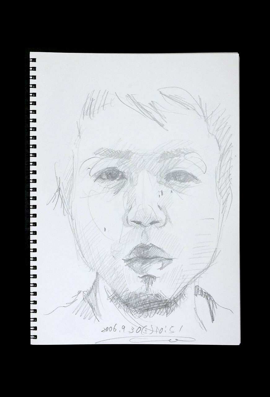 Contemporary artist SHINTAKU Tomoni's 2006/9/30 Self-portrait or pencil drawing