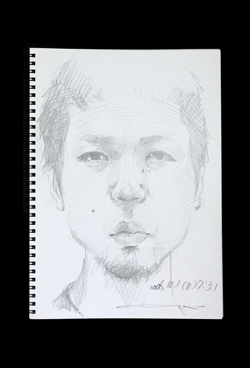 Contemporary artist SHINTAKU Tomoni's 2006/10/1 Self-portrait or pencil drawing