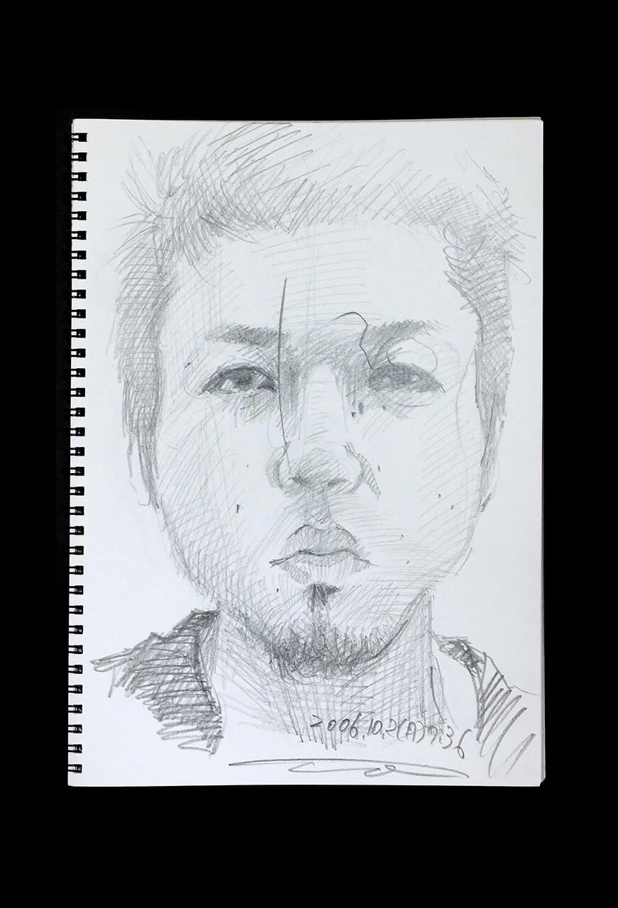 Contemporary artist SHINTAKU Tomoni's 2006/10/2 Self-portrait or pencil drawing