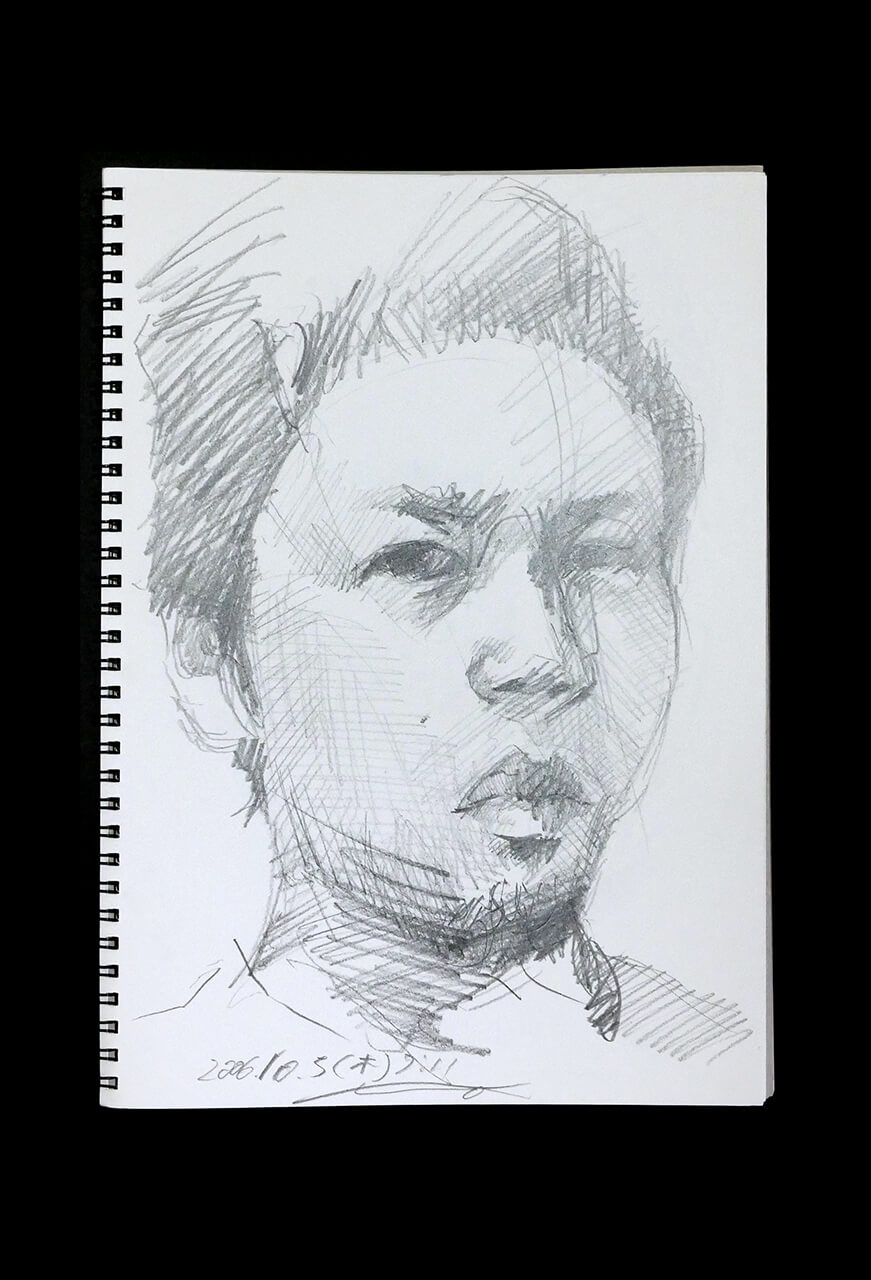 Contemporary artist SHINTAKU Tomoni's 2006/10/5 Self-portrait or pencil drawing