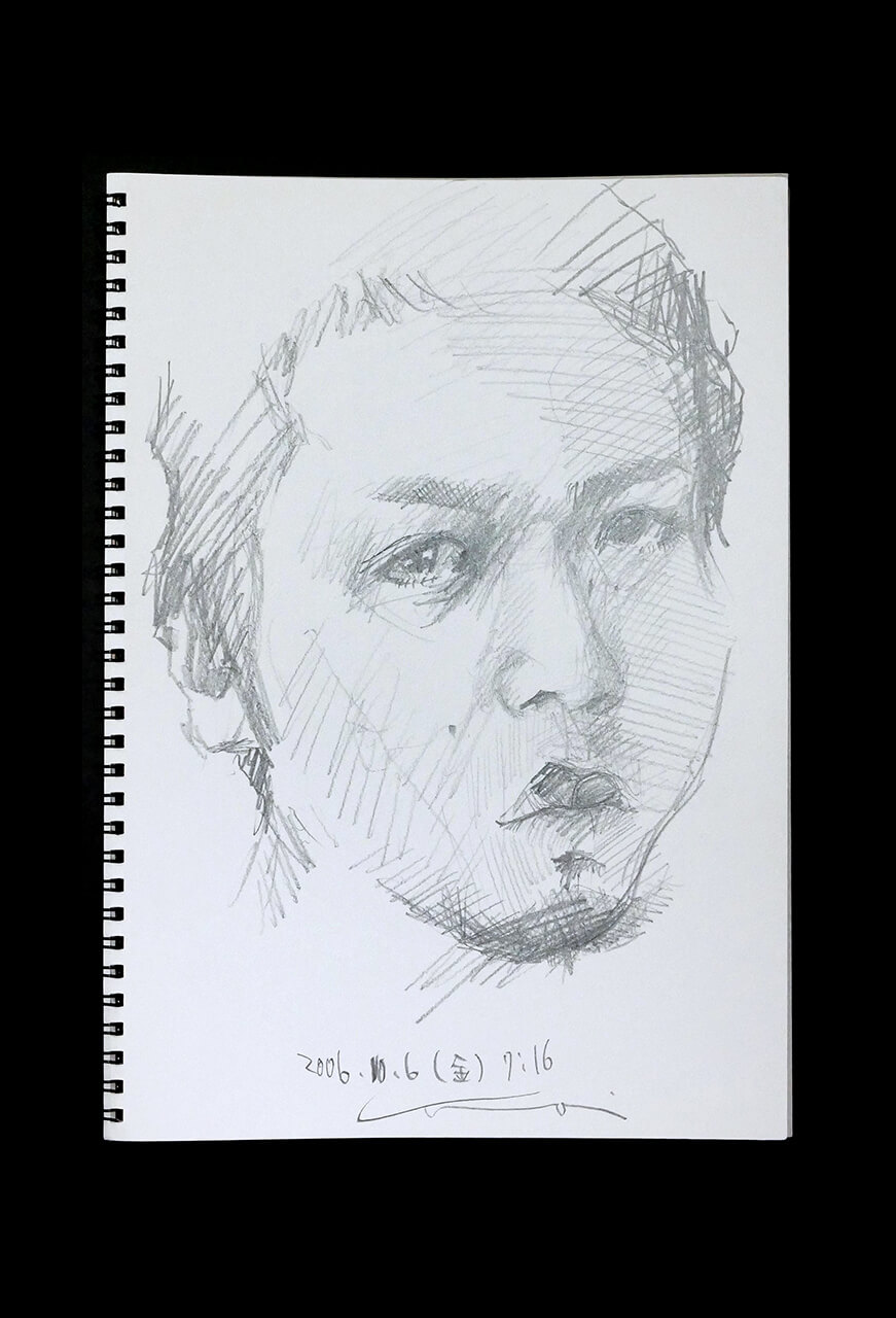 Contemporary artist SHINTAKU Tomoni's 2006/10/6 Self-portrait or pencil drawing