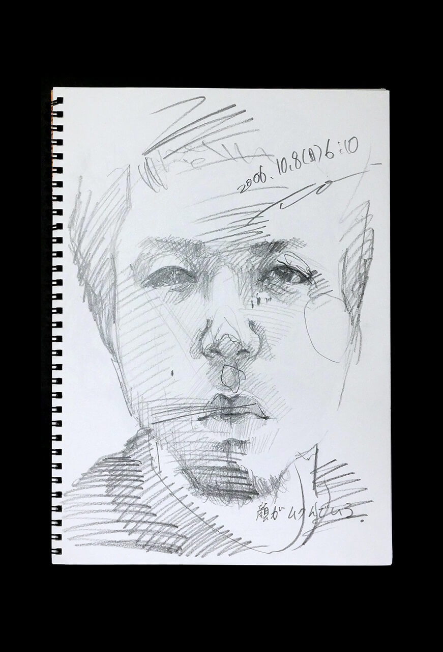 Contemporary artist SHINTAKU Tomoni's 2006/10/8 Self-portrait or pencil drawing