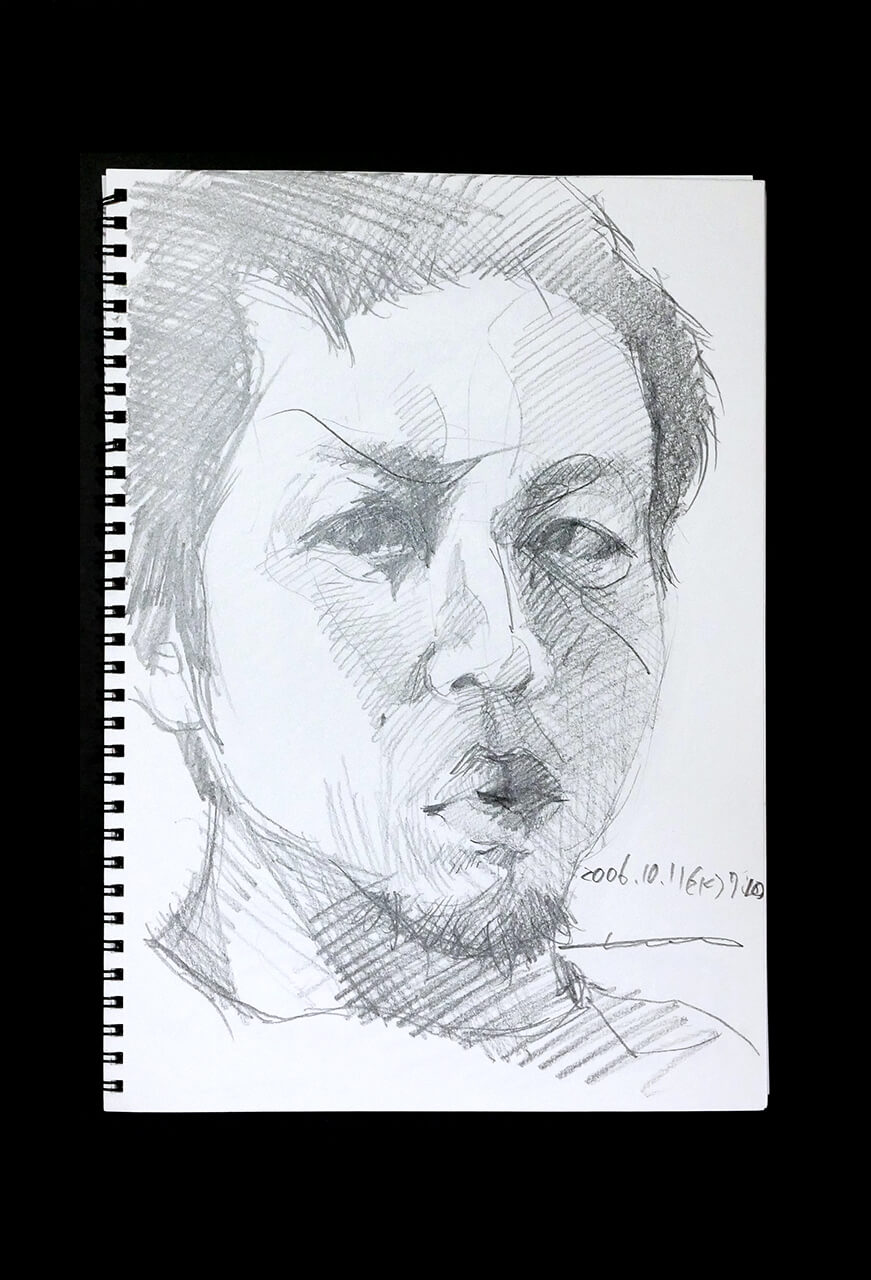 Contemporary artist SHINTAKU Tomoni's 2006/10/11 Self-portrait or pencil drawing