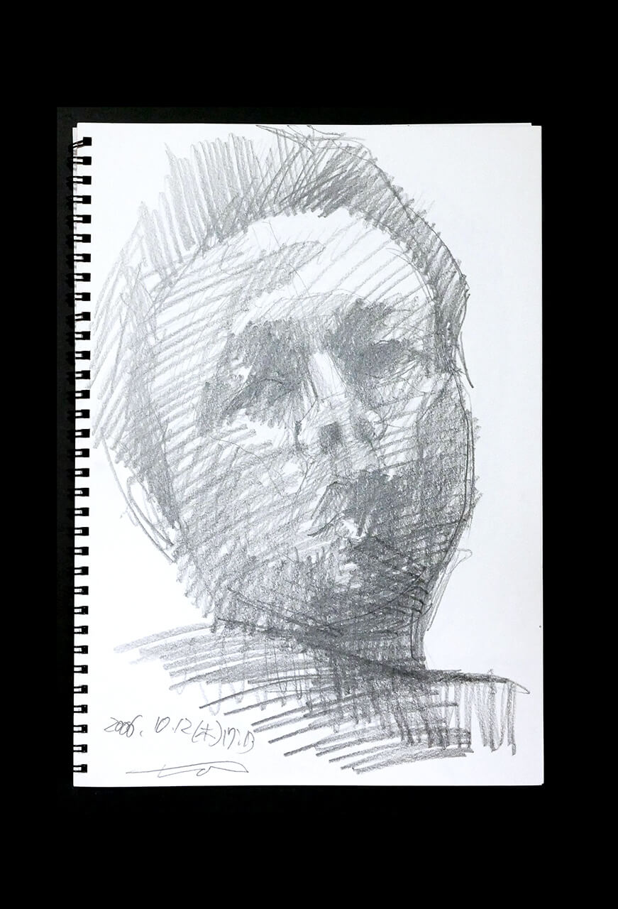 Contemporary artist SHINTAKU Tomoni's 2006/10/12 Self-portrait or pencil drawing