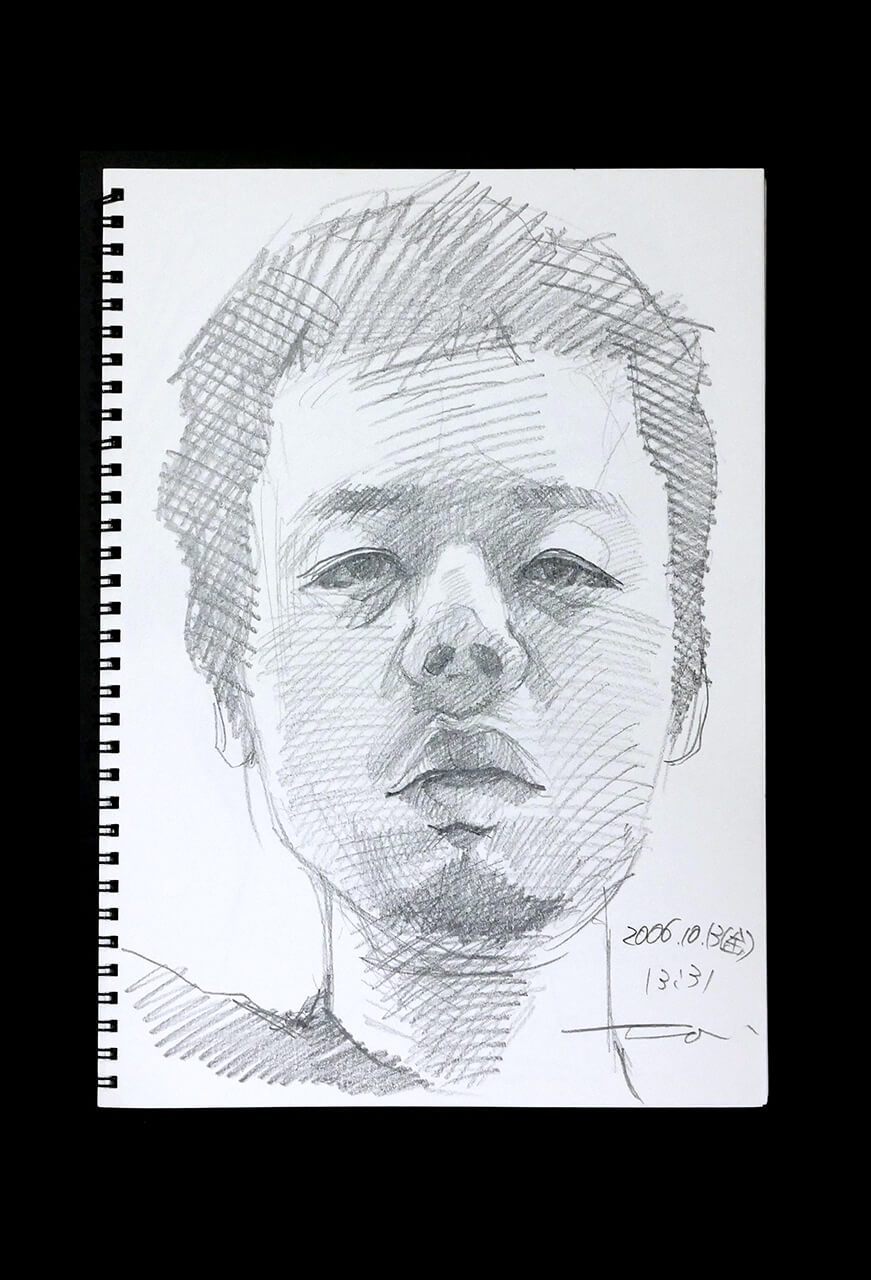 Contemporary artist SHINTAKU Tomoni's 2006/10/13 Self-portrait or pencil drawing