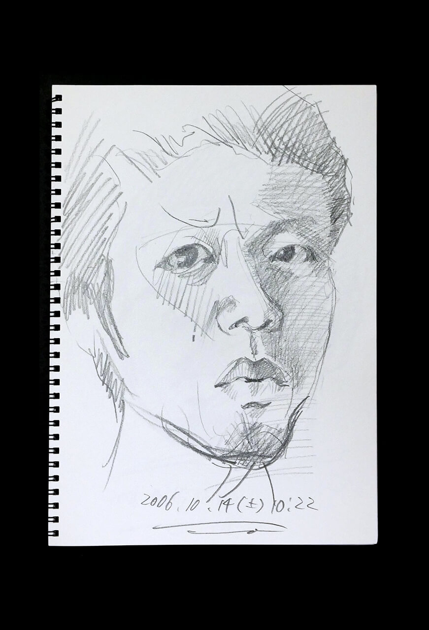 Contemporary artist SHINTAKU Tomoni's 2006/10/14 Self-portrait or pencil drawing