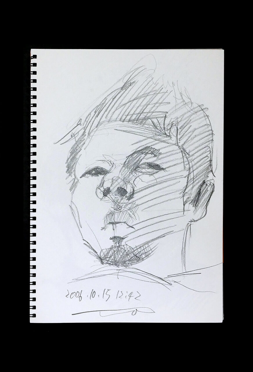 Contemporary artist SHINTAKU Tomoni's 2006/10/15 Self-portrait or pencil drawing