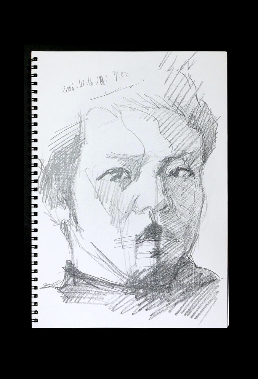 Contemporary artist SHINTAKU Tomoni's 2006/10/16 Self-portrait or pencil drawing