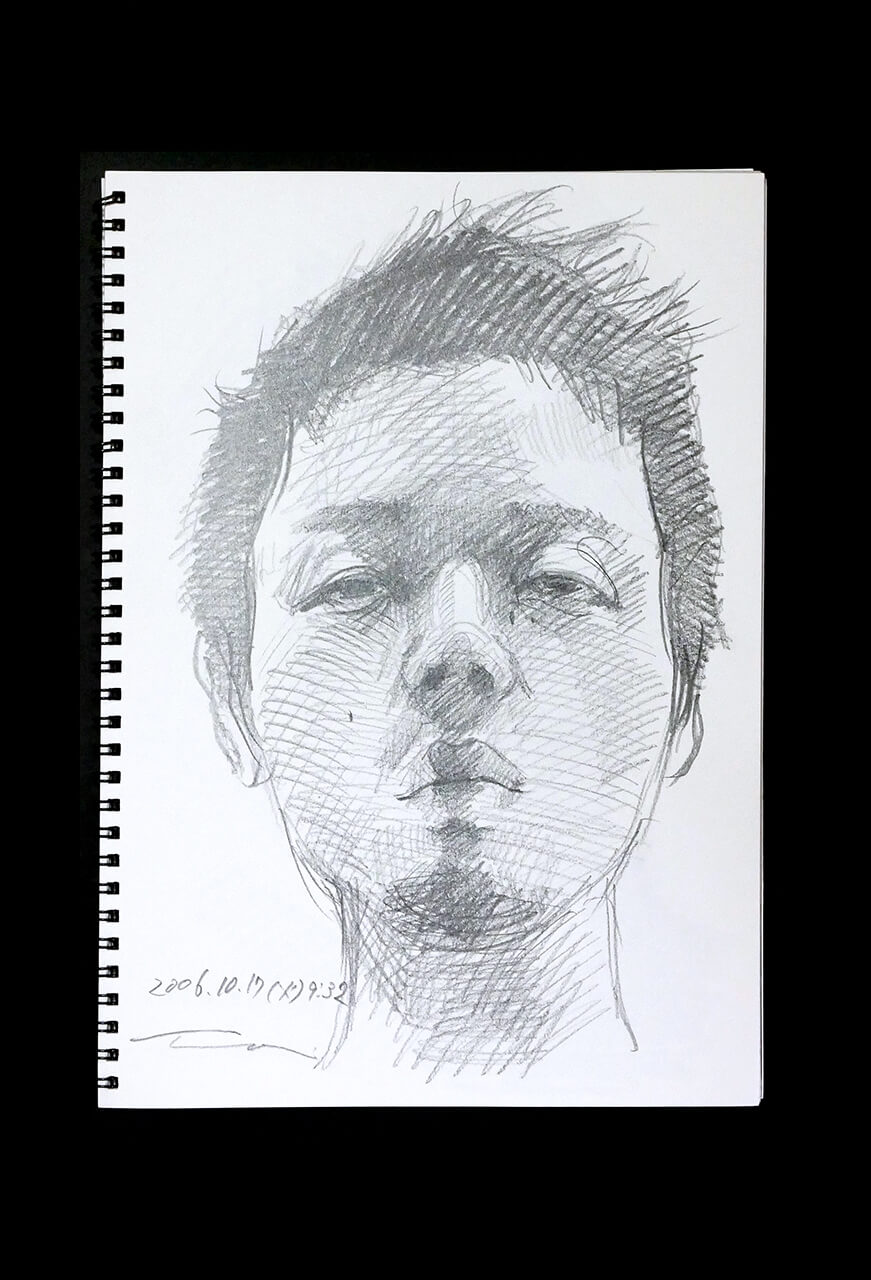 Contemporary artist SHINTAKU Tomoni's 2006/10/17 Self-portrait or pencil drawing