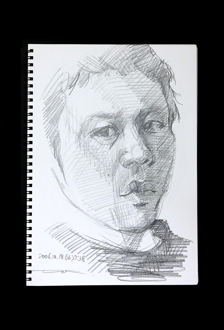 Contemporary artist SHINTAKU Tomoni's 2006/10/18 Self-portrait or pencil drawing