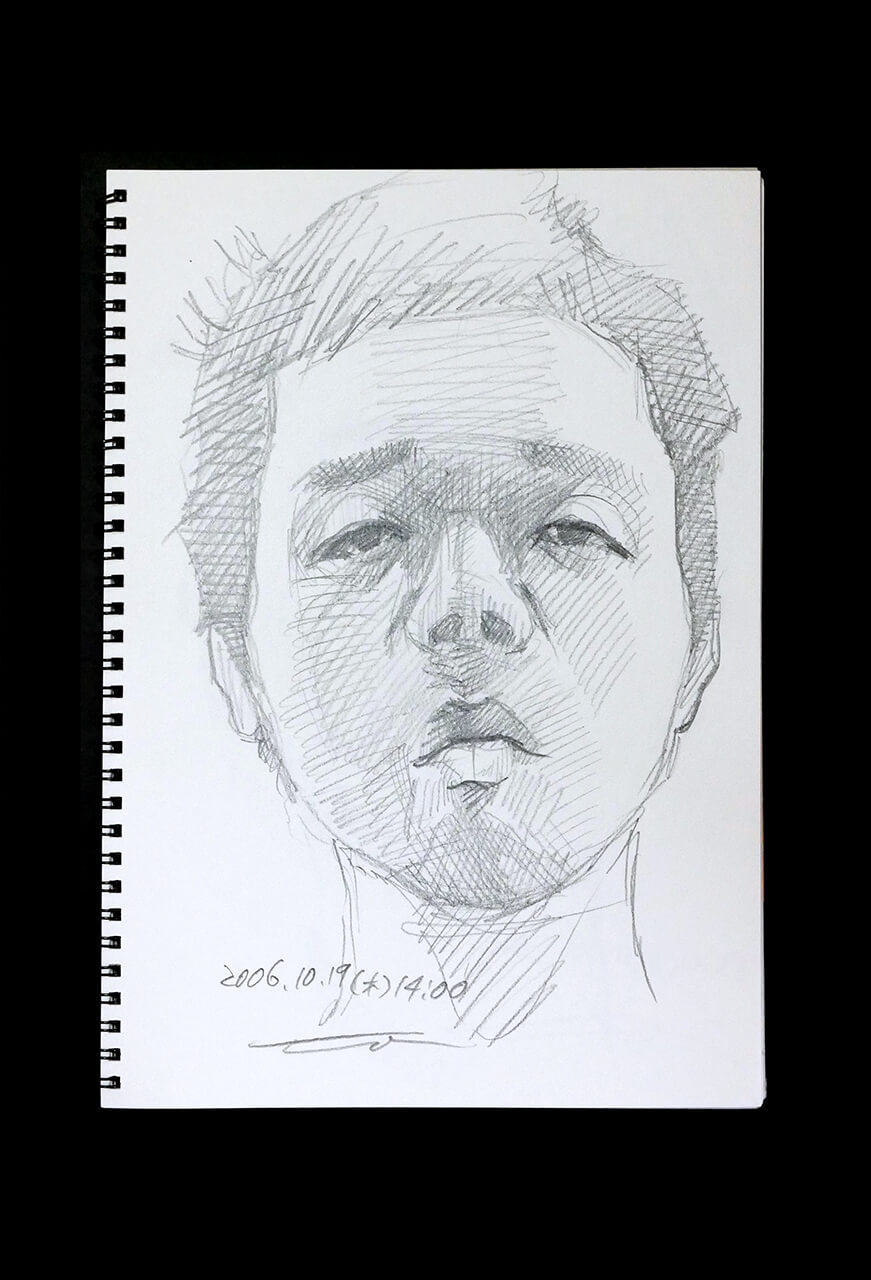 Contemporary artist SHINTAKU Tomoni's 2006/10/19 Self-portrait or pencil drawing