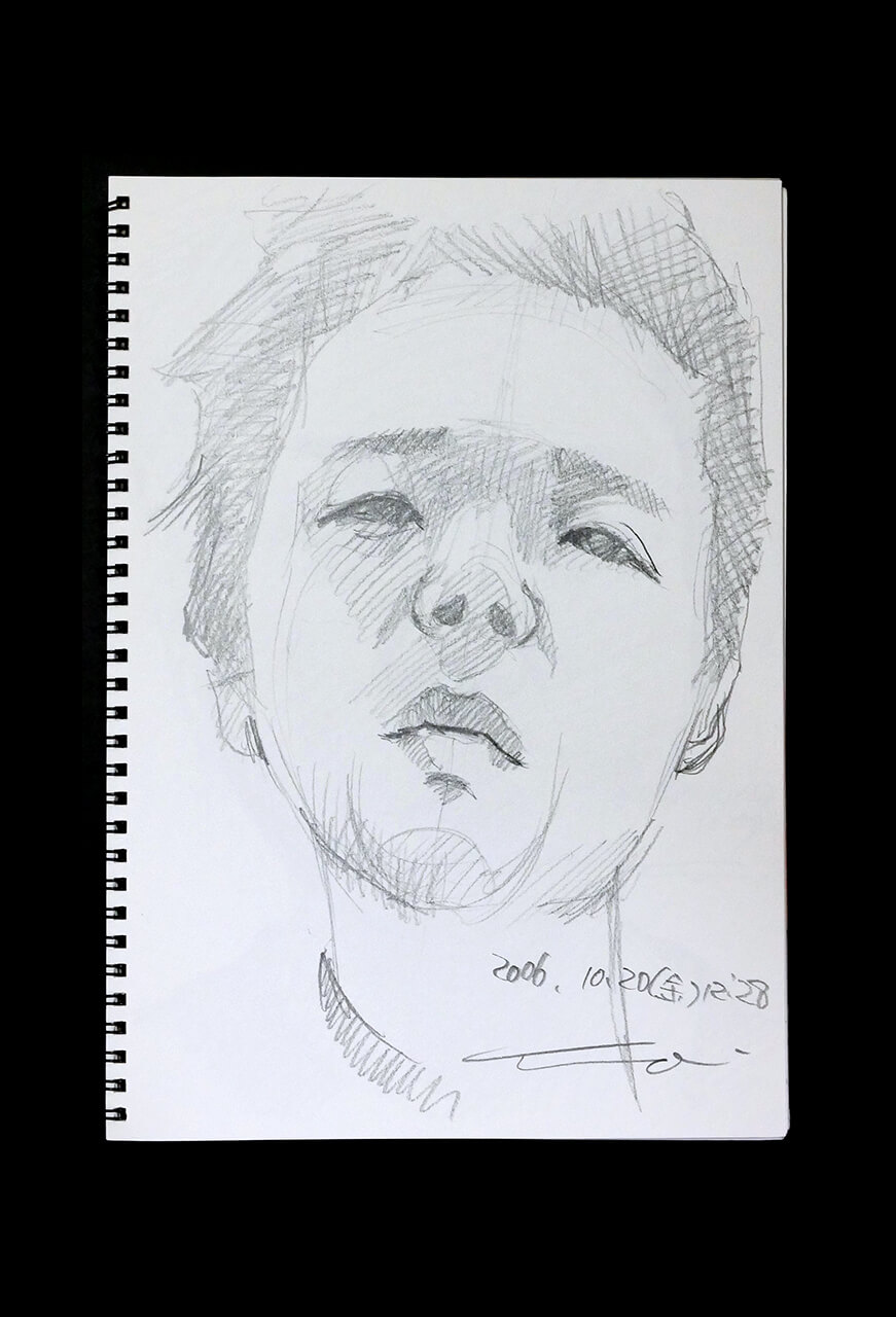 Contemporary artist SHINTAKU Tomoni's 2006/10/20 Self-portrait or pencil drawing