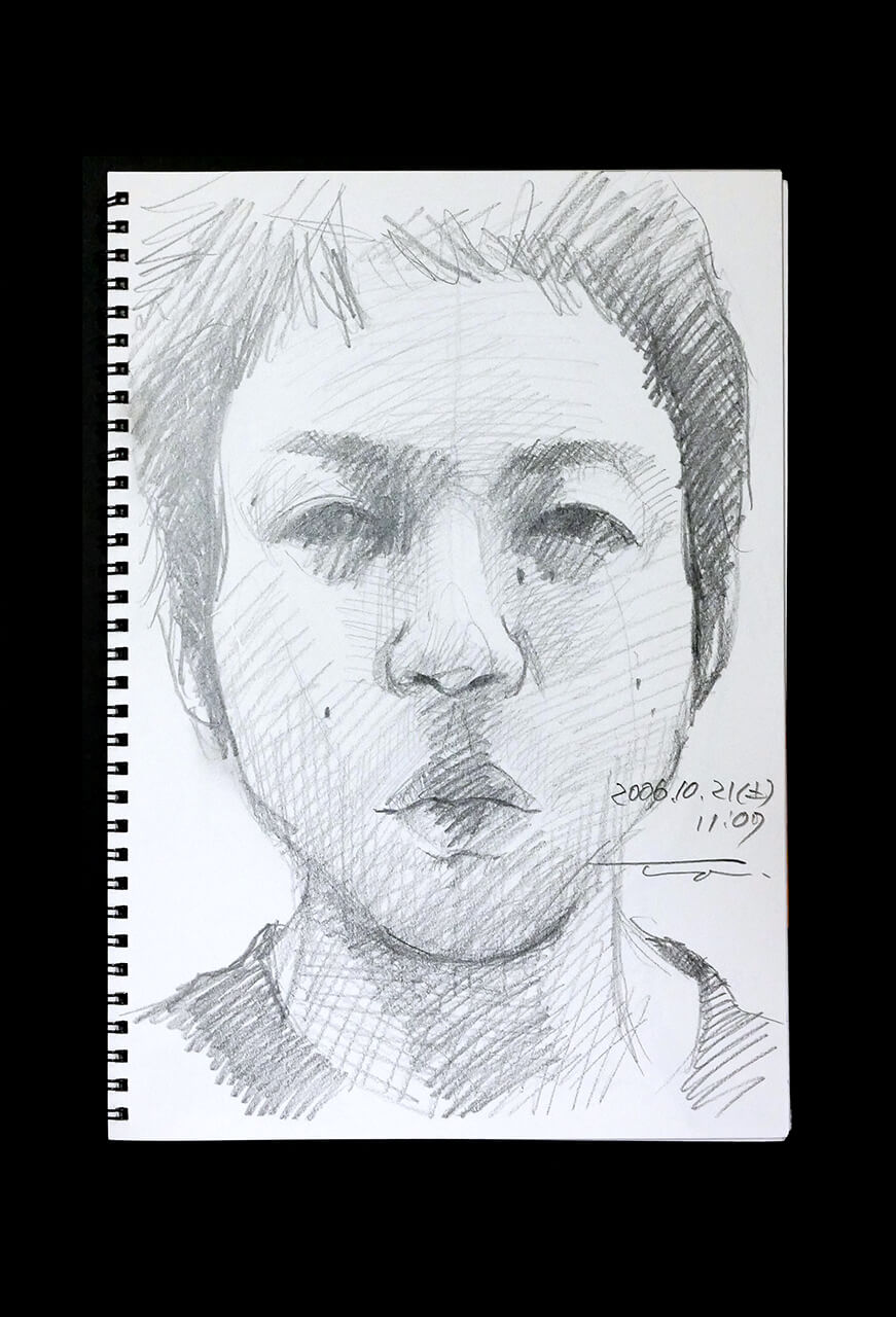 Contemporary artist SHINTAKU Tomoni's 2006/10/21 Self-portrait or pencil drawing