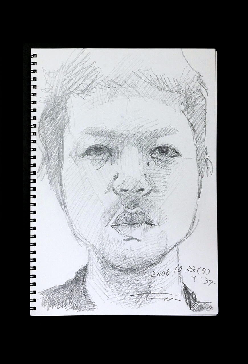 Contemporary artist SHINTAKU Tomoni's 2006/10/22 Self-portrait or pencil drawing