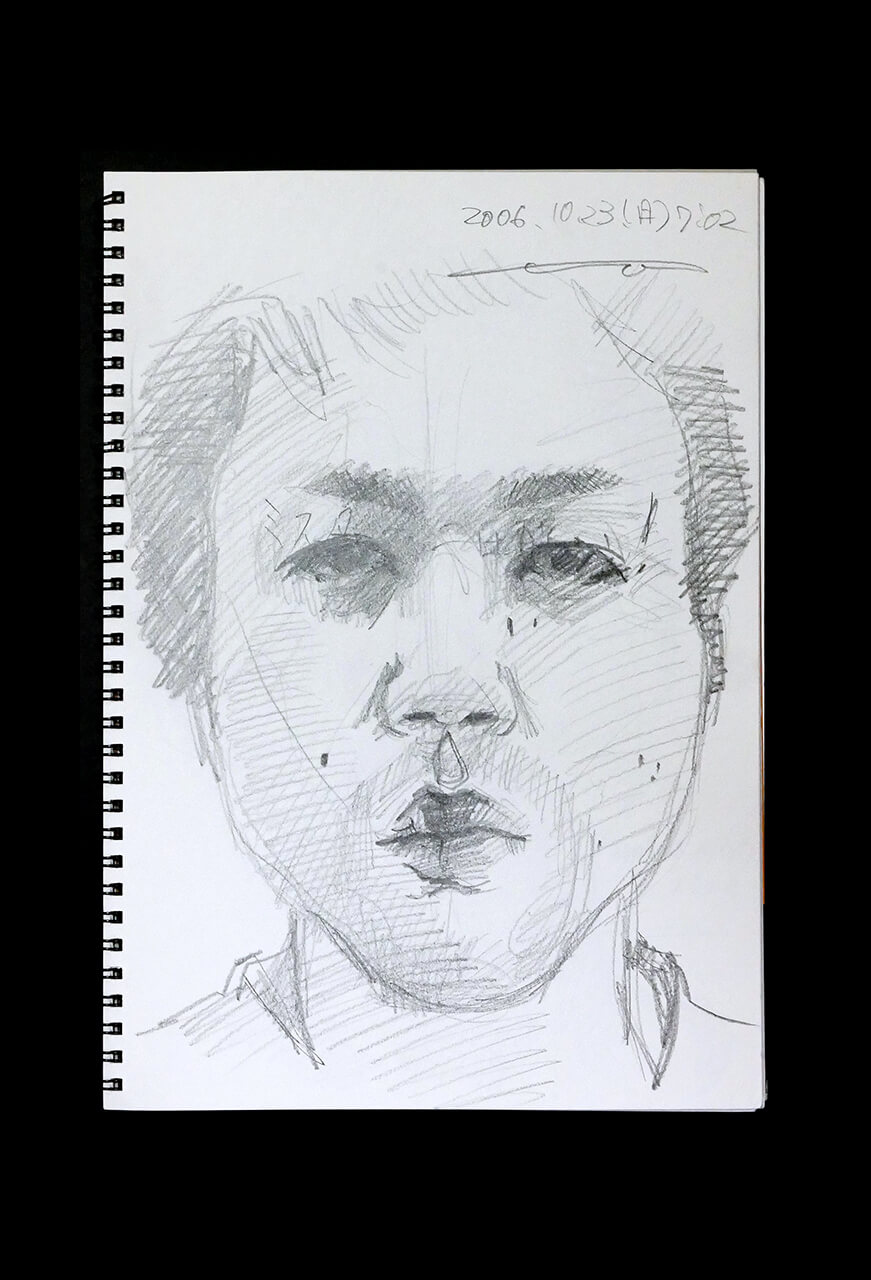Contemporary artist SHINTAKU Tomoni's 2006/10/23 Self-portrait or pencil drawing
