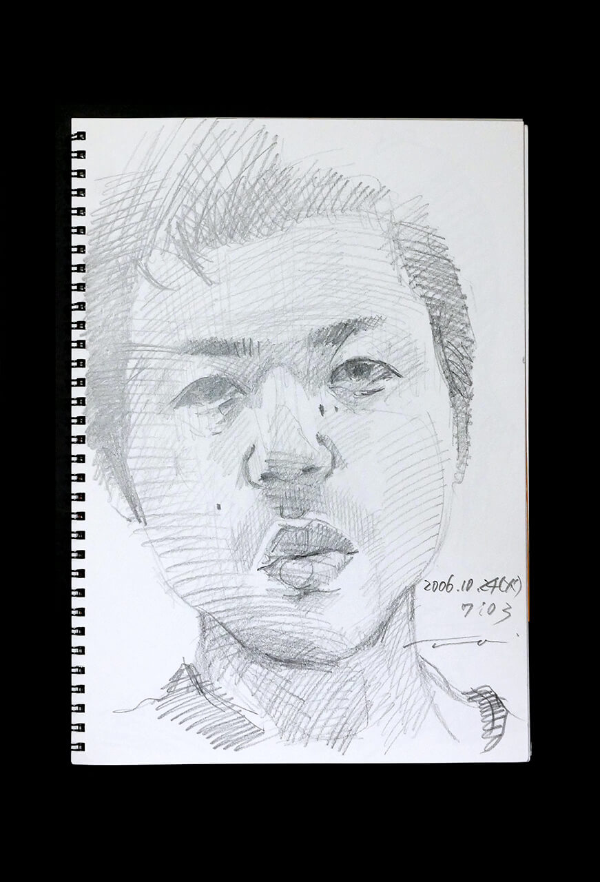 Contemporary artist SHINTAKU Tomoni's 2006/10/24 Self-portrait or pencil drawing