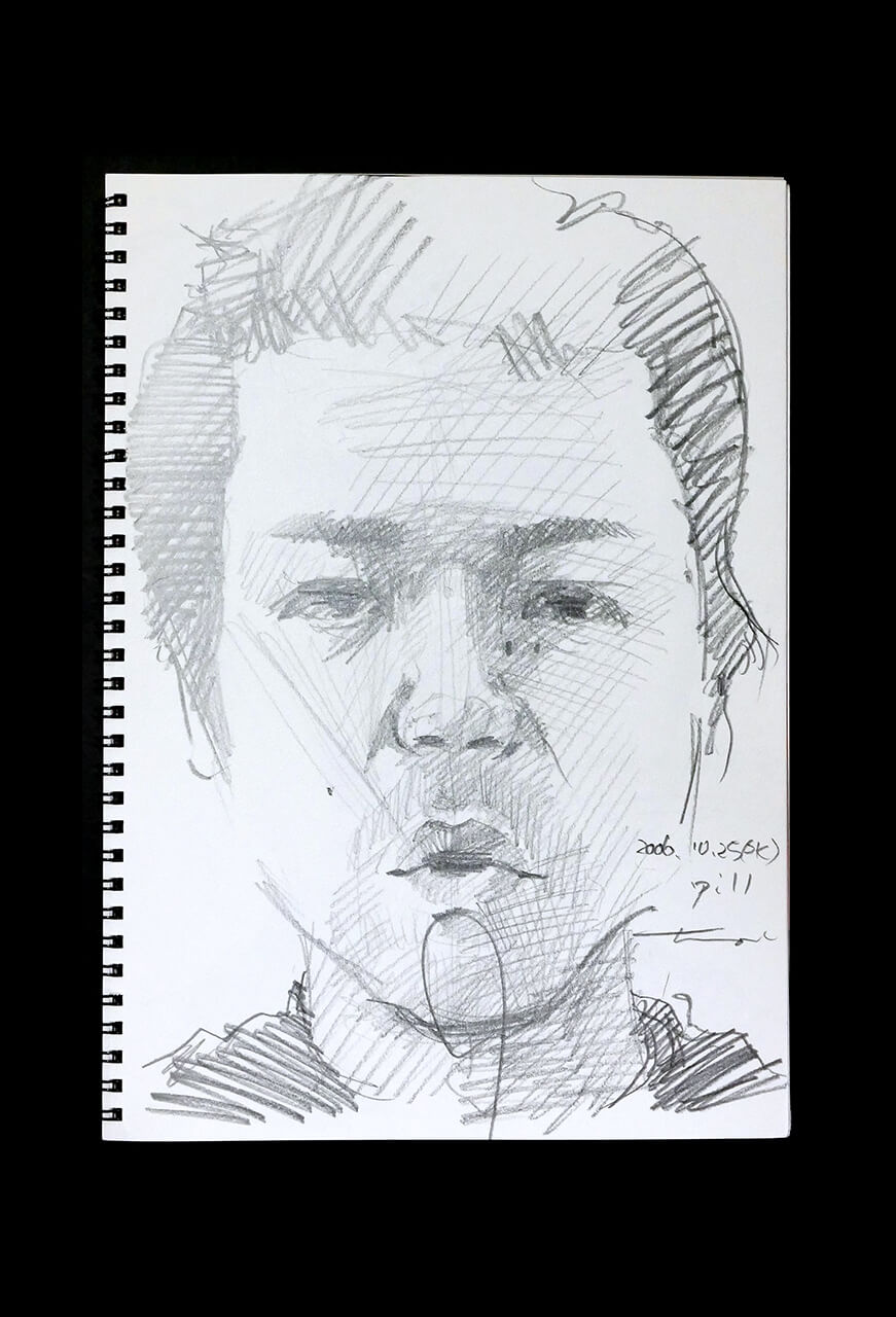 Contemporary artist SHINTAKU Tomoni's 2006/10/25 Self-portrait or pencil drawing