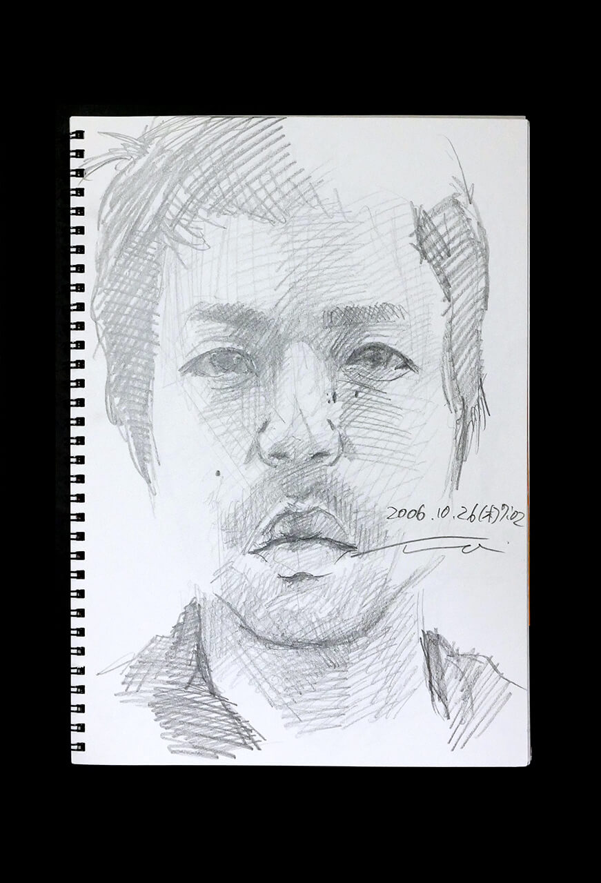 Contemporary artist SHINTAKU Tomoni's 2006/10/26 Self-portrait or pencil drawing