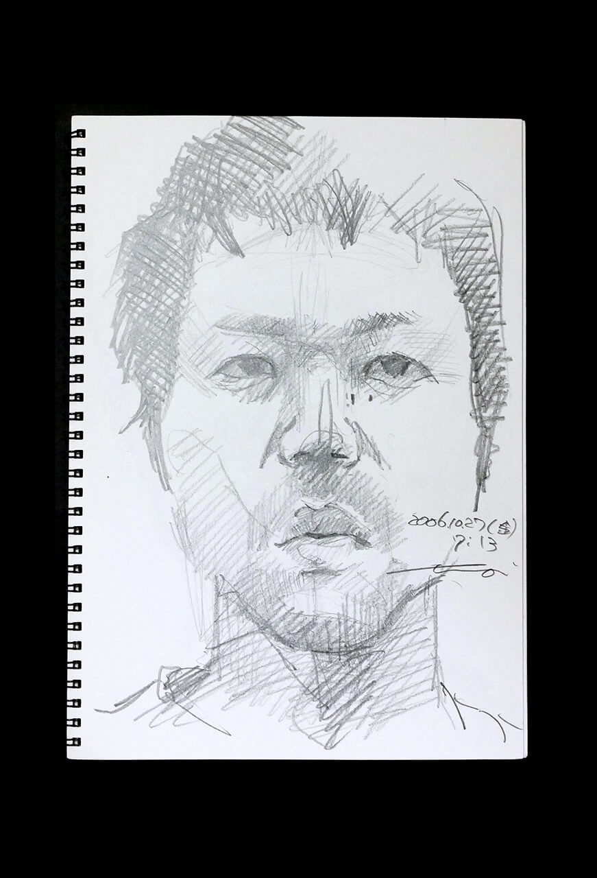 Contemporary artist SHINTAKU Tomoni's 2006/10/27 Self-portrait or pencil drawing