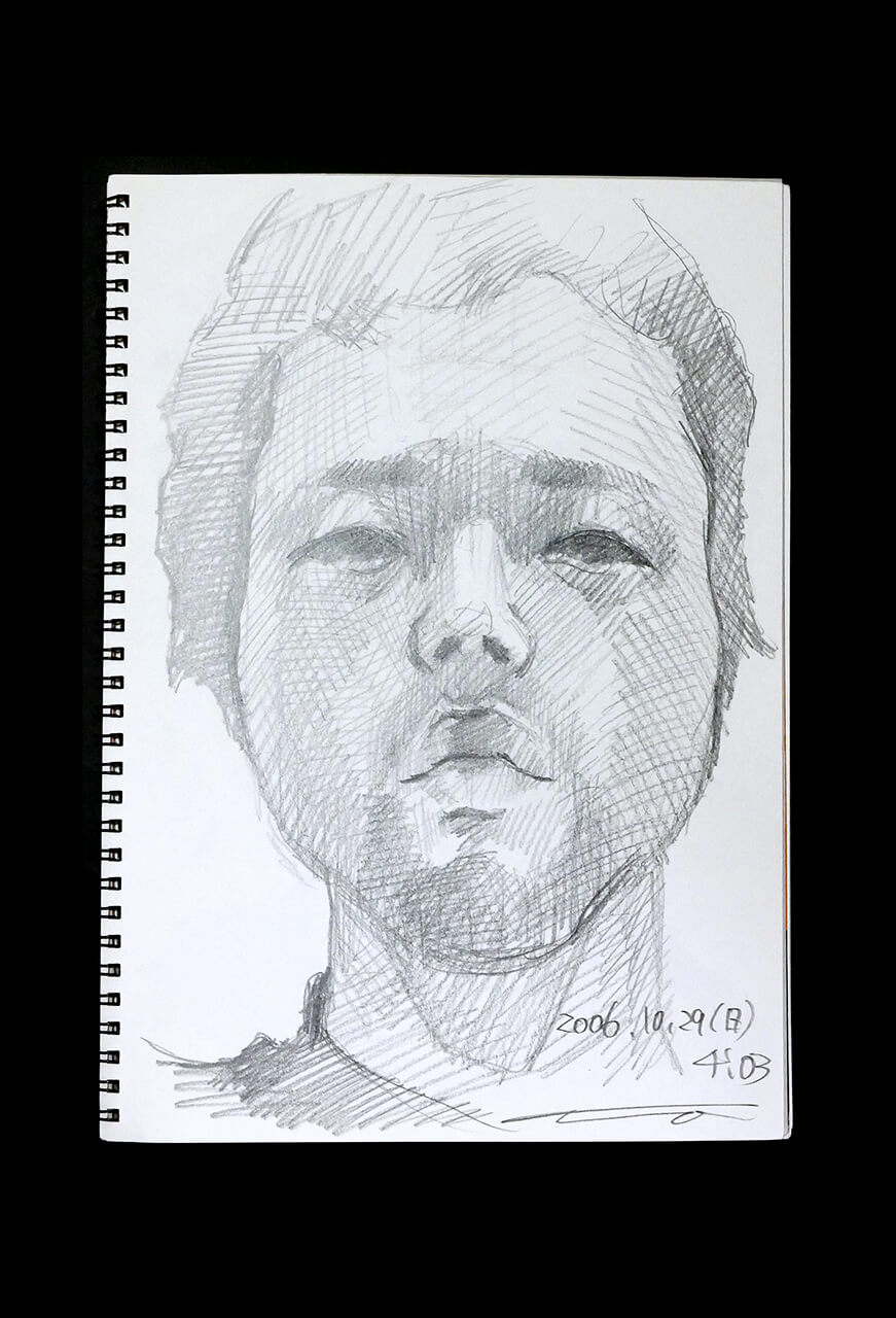 Contemporary artist SHINTAKU Tomoni's 2006/10/29 Self-portrait or pencil drawing