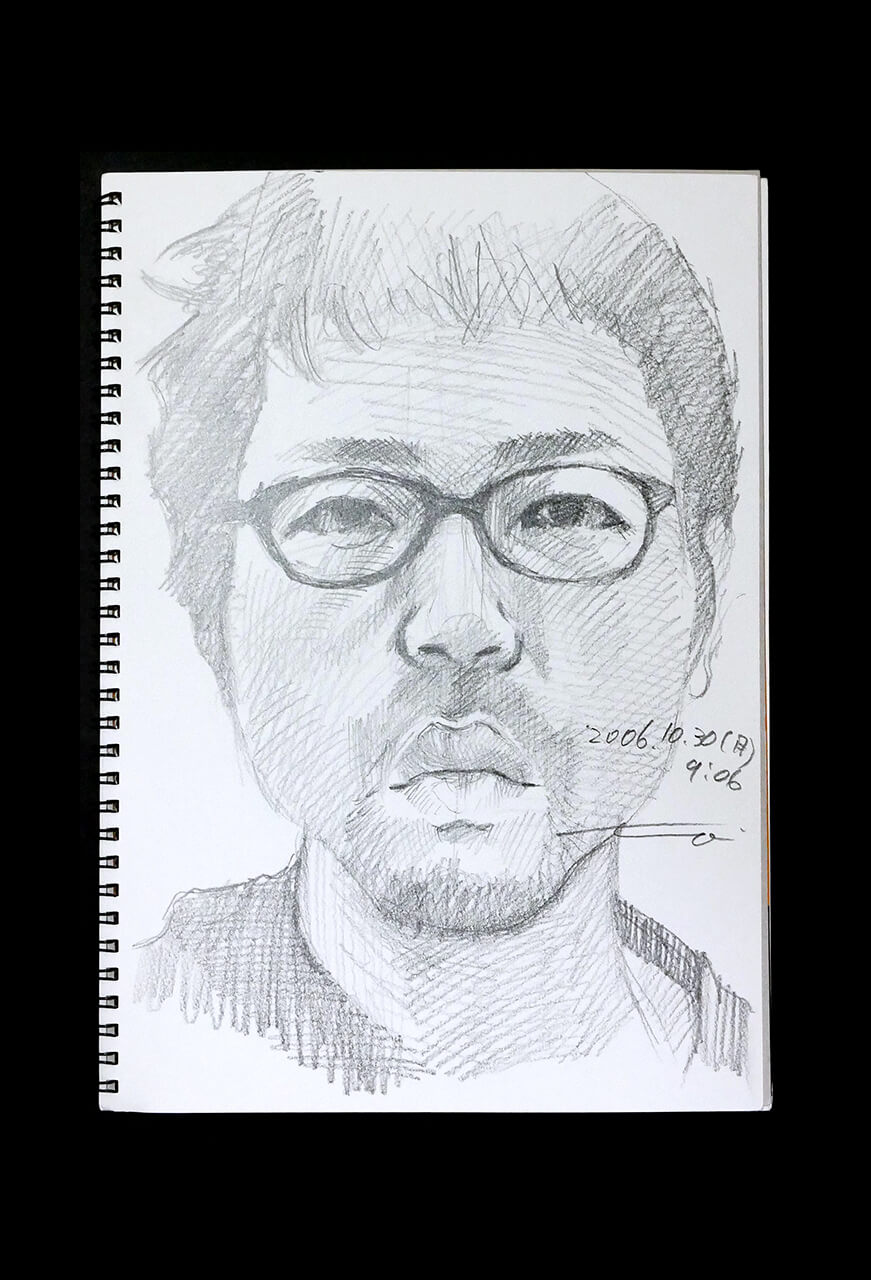 Contemporary artist SHINTAKU Tomoni's 2006/10/30 Self-portrait or pencil drawing