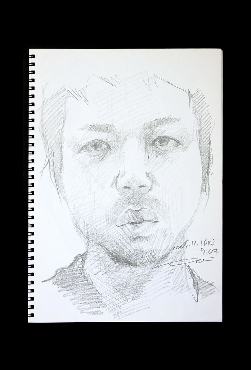 Contemporary artist SHINTAKU Tomoni's 2006/11/1 Self-portrait or pencil drawing