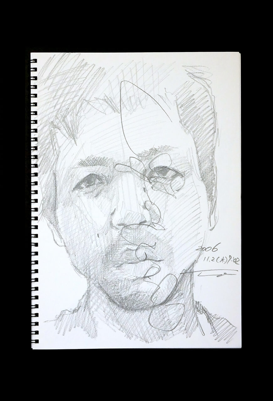 Contemporary artist SHINTAKU Tomoni's 2006/11/2 Self-portrait or pencil drawing