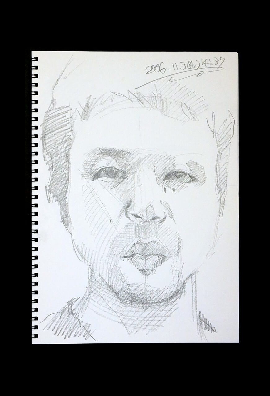 Contemporary artist SHINTAKU Tomoni's 2006/11/3 Self-portrait or pencil drawing
